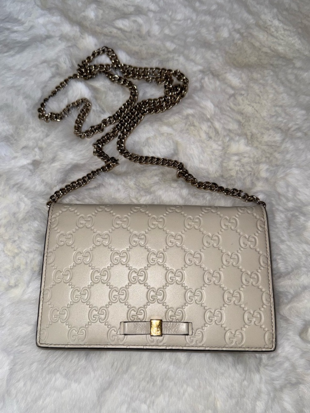 Gucci Guccissima Leather Wallet on a Chain